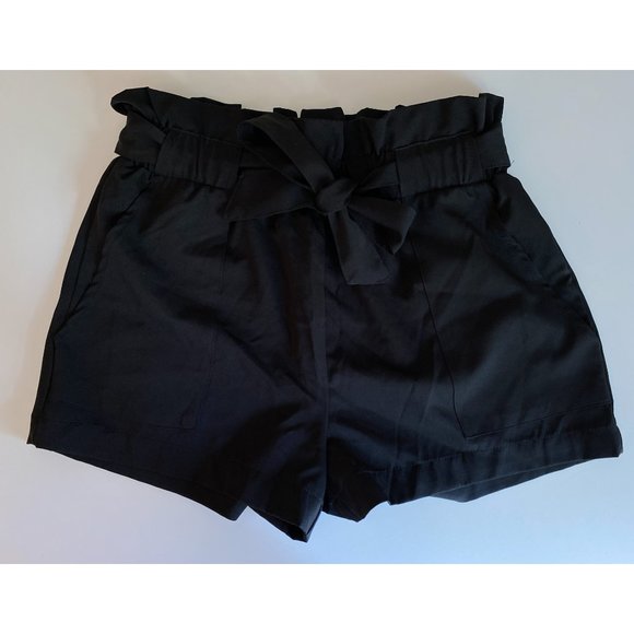 Black Paperbag Cinch Shorts - Picture 3 of 8